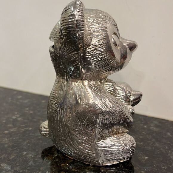 Godinger Silver Art Co. 1970’s Silver Plated Bear & Baby Bear Piggy Coin… - Picture 4 of 5